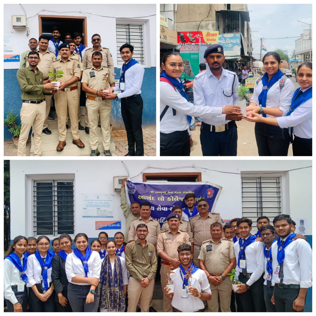 NSSALCAnand's tweet photo. #NSS_Unit_Anand_Law_College celebrated Azadi Ka Amrit Mahotsav and Meri Mitti Mera Desh with enthusiasm! Flowers were presented to the police officer and traffic personnel as a symbol of appreciation. #AzadiKaAmritMahotsav #MeriMittiMeraDesh #GratitudeToTrafficPolice https://t.co/ED714uDttR