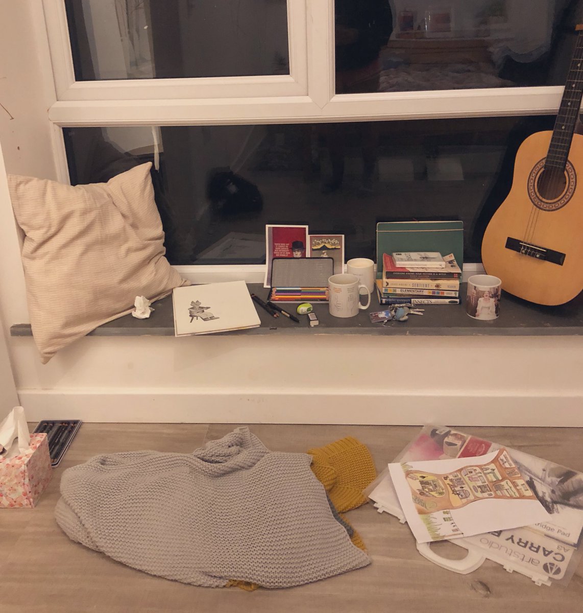 my snotty grotty hideout these past few days. practicing a bit of drawing to start some illustrations for a poem about a very anxious wolf.