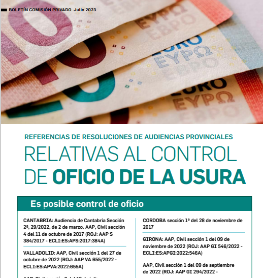 JpDemocracia's tweet image. 📚Por si te interesa, en el boletín nº 32 de la Comisión de Derecho Privado #JJpD recogemos una relación de resoluciones de Audiencia Provincial, favorables y contrarias a apreciar de oficio #usura en 💳#revolving

➡️Mira a partir de la página 40 👇

juecesdemocracia.es/2023/07/20/bol…