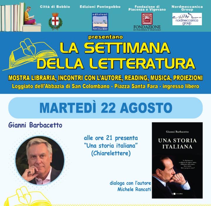 Questa sera alla Settimana della letteratura, a Bobbio. Vi aspetto! #unastoriaitaliana @chiarelettere