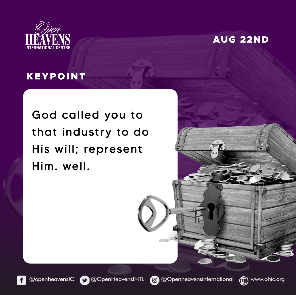 OpenHeavensINTL's tweet photo. Embrace this partnership and Romans 8:28 promises that all things work for your good. Once you align with God's purpose, success follows. 💫 - Pastor E.A Adeboye.
.
.
.
#RCCG
#GodsCall
#OpenHeavens
#PastorAdeboye
#OHIC https://t.co/3lIrT9orM6