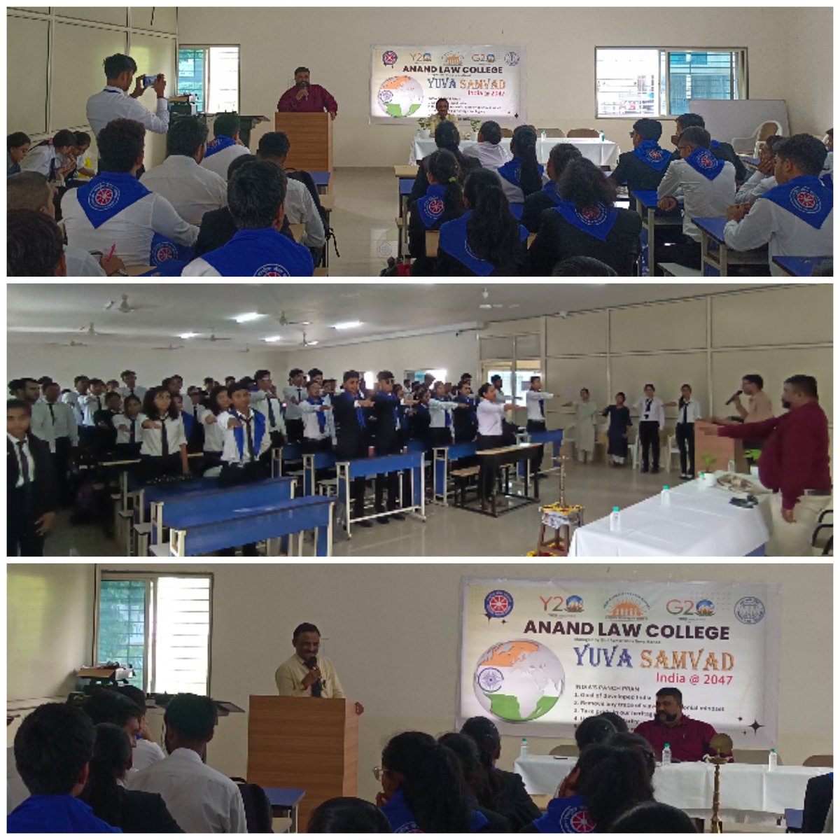 NSSALCAnand's tweet photo. #NSS_Unit_Anand_Law_College_Anand organized an event "Yuva Samvad-India @2047" #AnandLawCollege #VuvaSamvad
#NSSEvent #InspiringDialogues
#Maatikonaman #Veeronkavandan
#MeriMaatiMeraDesh @_NSSIndia @nssgujarat https://t.co/VbjW1VBN2s