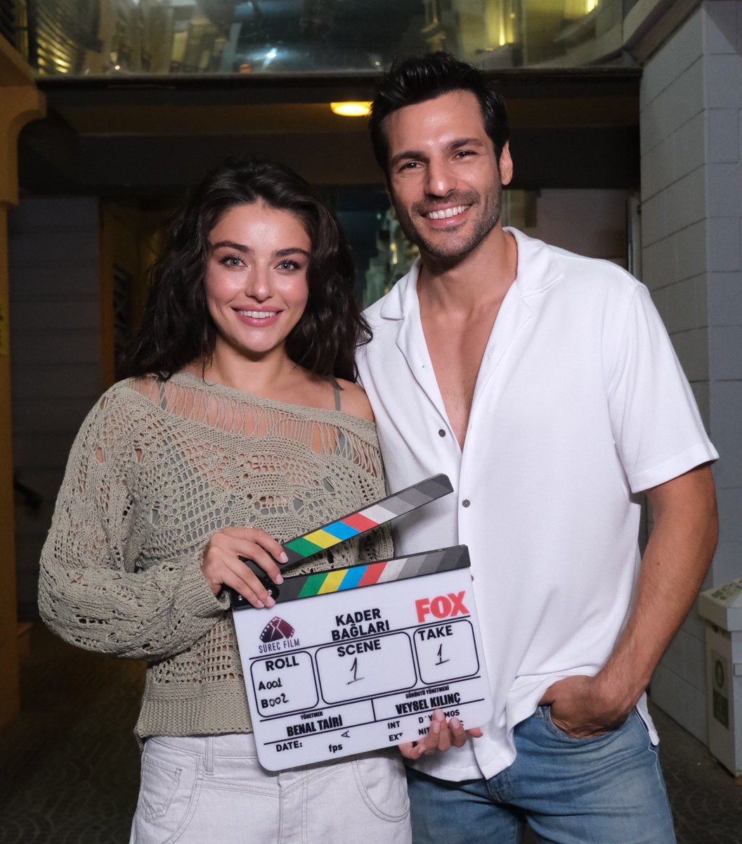 #KaderBağları setinden Ayça Ayşin Turan ve Serkan Çayoğlu..