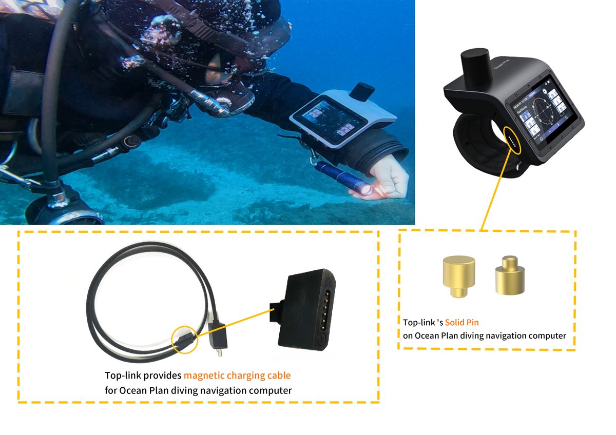 sz_toplink's tweet image. According to the application characteristics of this dive navigation computer, a specialized magnetic charging cable and computer Solid Pin are designed to provide Ocean Plan with one-stop charging products and services.
View more：hktop-link.com
#PogoPin #MagneticCable