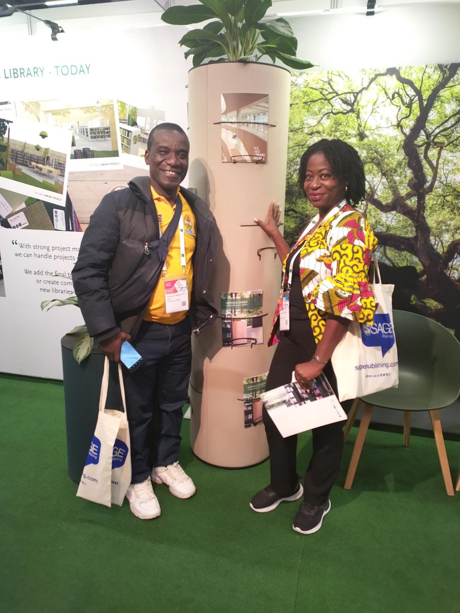 Supercool to meet Emmanuel and Jessica from the Parliament of Ghana! Where else but #WLIC23 #IFLA could such connections be made? Fab! Thanks for stopping by G7 #librarydesign #libraries @rmounsor