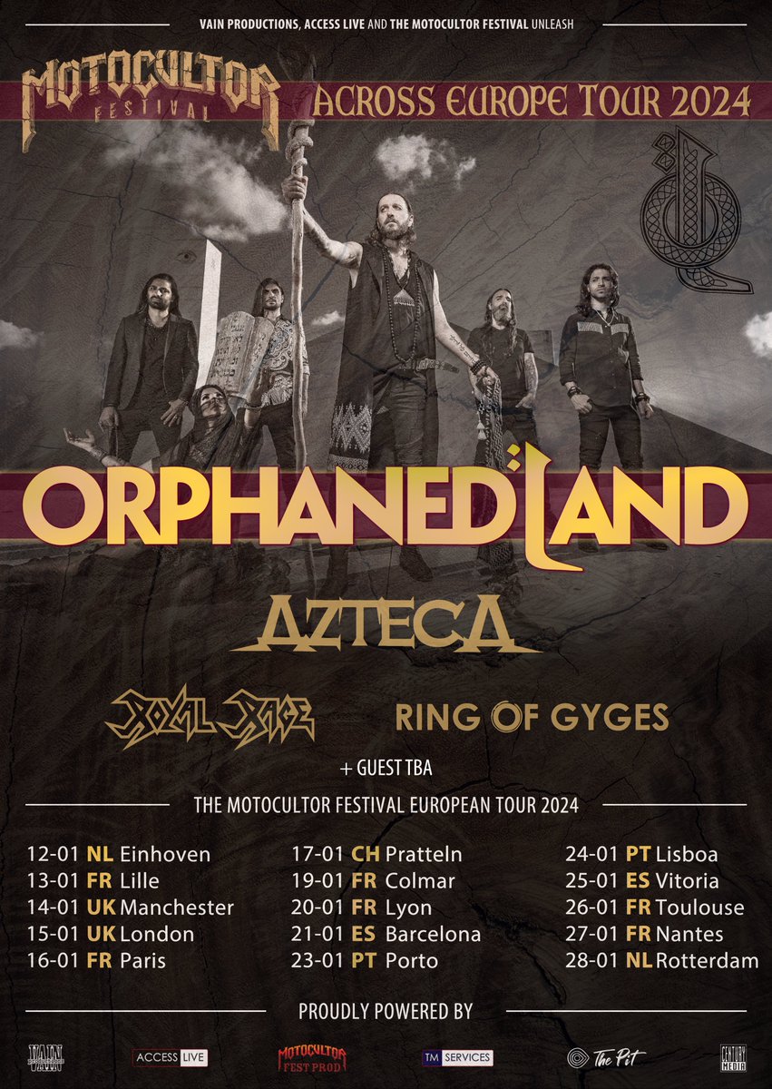 A lot of news ahead:
We will announce our new 30th anniversary live album/DVD, featuring a grand Orchestra very soon.
Today we officially announce the confirmed first leg tour dates for 2024, after years of delays due to the pandemic - it's finally happening!
More to come.