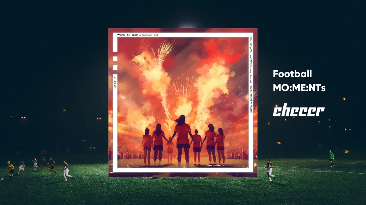 cheeer_official's tweet photo. Big cheers to #Spain's women's national team for winning the #FIFAWomensWorldCup2023 this Sunday! 🏆🎉 A special shoutout to @7olgacarmona for leading her team to victory 🔥

Discover our entire #football #NFT collection here➡️https://t.co/yAmosM3SZa https://t.co/B4V0l6ms6X