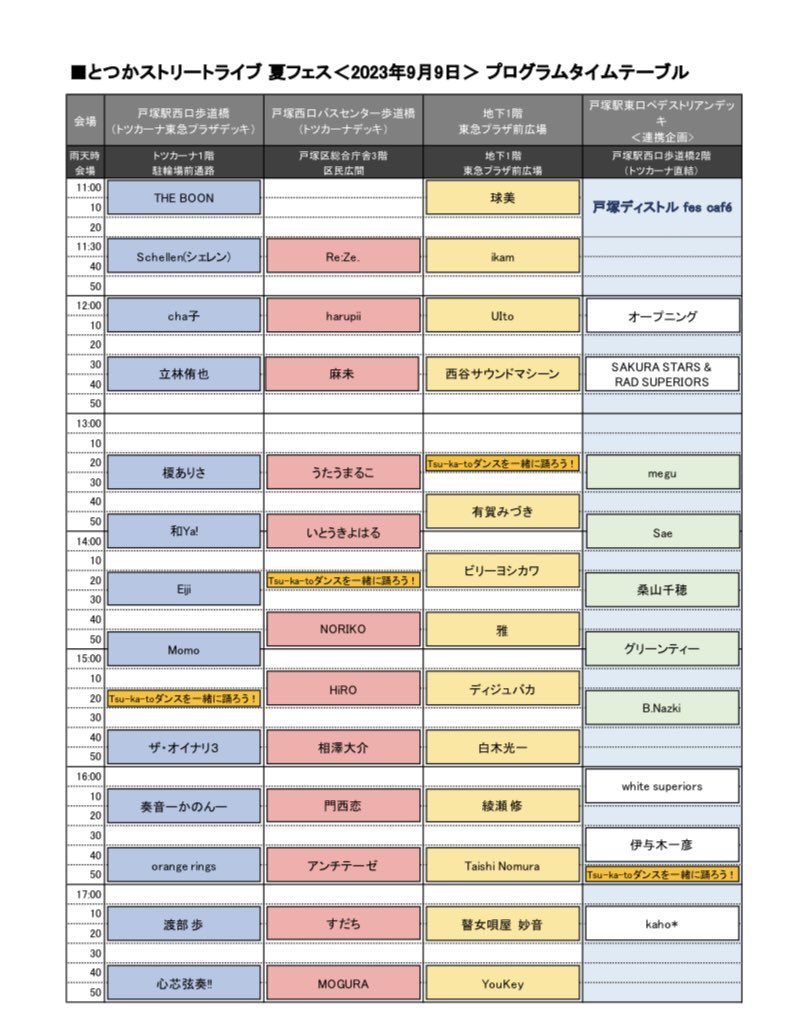 harmoniezcom's tweet photo. 9/9(土)
出演:
white superiors/SAKURA STARS/RAD SUPERIORS
戸塚ディストル fes cafe Vol.80+8
&とつかストリートライブ夏フェス2023
ライブ出演会場:
戸塚駅東口ペデストリアンデッキ
*Tsu-ka-toダンスを一緒に踊ろう!の時間でも、各会場にて出演させて頂きます。 https://t.co/J0uYQ8Xg46