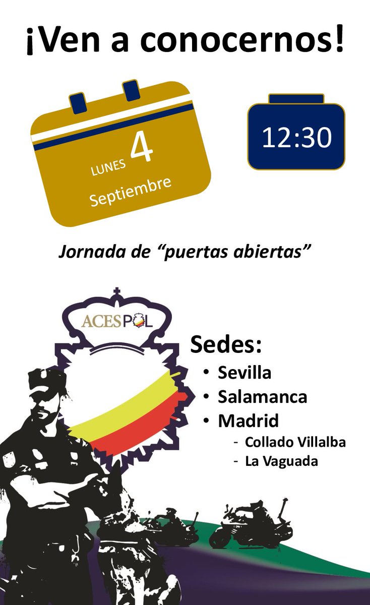 acespol's tweet photo. ¡Ven a conocernos! 

Jornada de “Puertas Abiertas” en todas nuestras sedes.🫡

Inscríbete GRATIS y conoce el #métodoACESPOL 

https://t.co/LKsE22SJtd https://t.co/jVRLPkMcyy