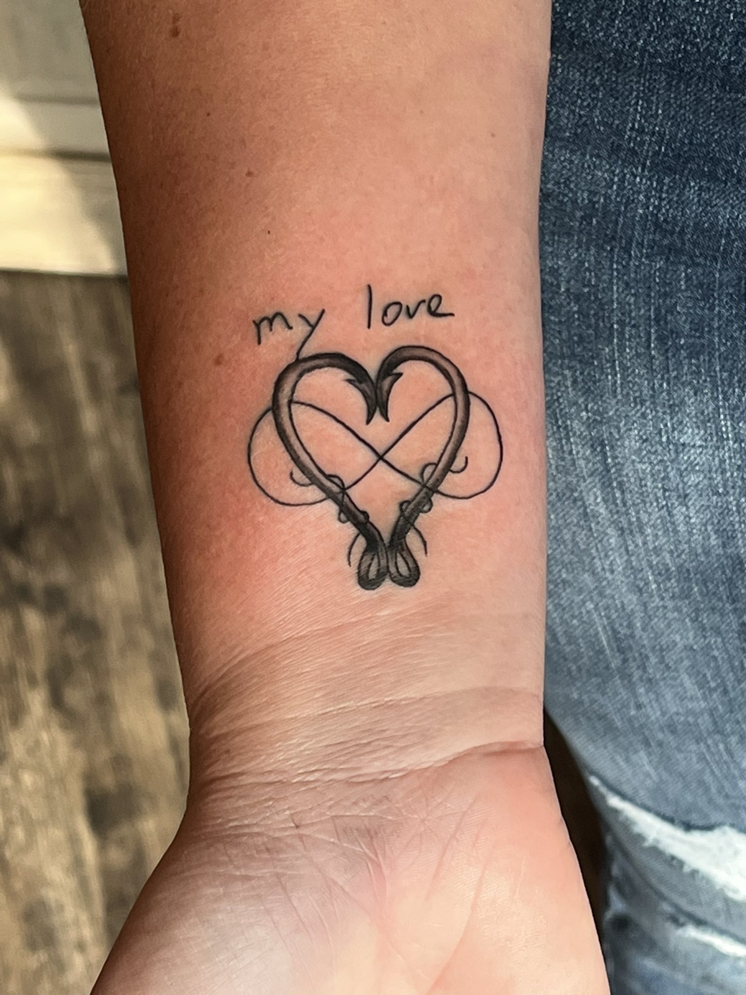 Ciwfishing Hook Heart Tattoo 15 - ekz26ln