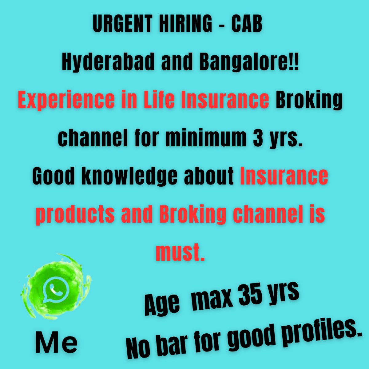 Hiring now Cab for Life Leading Company in Bangalore and Hyderabad.
#cab #lifeinsurance #broking #broking #lifeinsurance #hiring #openings #bangalorejobs #hyderabadjobs #bangalore #hyderabad #urgentrequirement #lifeinsurancebroker #lifeinsuranceadvisor #lifeinsurancesales