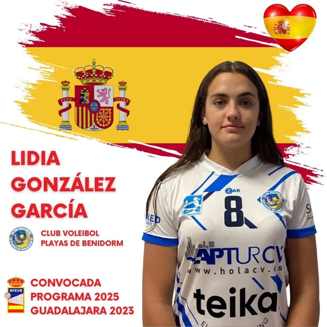 🇪🇸 Nuestra jugadora Lidia González García se encuentra en #Guadalajara junto con 15 jugadoras de diferentes puntos de la geografía española, tras ser convocada por la <a href="/RFEVB/">Real Federación Española de Voleibol</a> para el <a href="/Programa2025/">Programa 2025</a>
<a href="/comunitatesport/">Comunitat de l'Esport</a> 
<a href="/BenidormAyto/">Benidorm</a> 
<a href="/RadioBenidorm/">Radio Benidorm</a> 
<a href="/Teika_es/">Teika</a> 
<a href="/Servigroup/">Servigroup Hotels</a> 
<a href="/ApturCV/">Aptur CV</a>