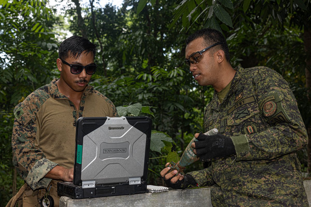 Working Together
Marines with Explosive Ordnance Disposal Company, 9th Engineer Support Battalion, and Philippine Army Soldiers with Explosive Ordnance Disposal Battalion, Army Support Command, inspect and sort explosive ordnance at Camp Servillano, Philippines, July 11, 2023.