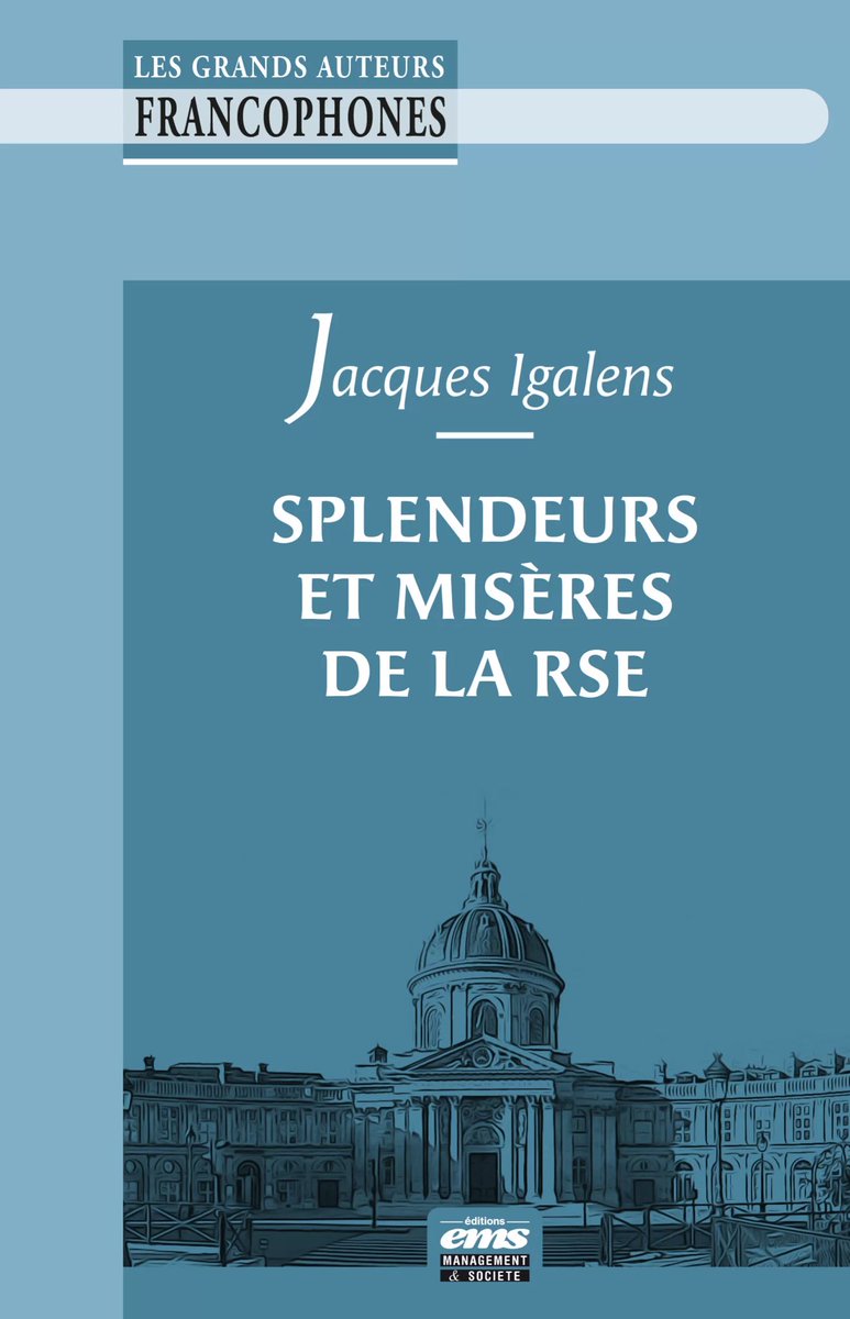 La_RAVS's tweet photo. 📖 En librairie le 7 septembre

SPLENDEURS ET MISÈRES DE LA RSE
Par Jacques Igalens

Splendeurs et misères de la RSE présente l’histoire de la réception de la responsabilité sociétale des entreprises (RSE) et explique pourquoi ce concept d’origine américaine a été aussi favorablement accueilli et mis en pratique en France.

La reddition de comptes par les entreprises et le devoir de vigilance constituent des progrès importants, mais la RSE échoue à résoudre les graves problèmes sociaux, sociétaux et environnementaux qui se posent aujourd’hui en lien avec les impacts de l’entreprise. 

L’ouvrage analyse les théories économiques sous-jacentes qui expliquent cet échec et plaide pour un renforcement du droit de la RSE.

https://t.co/0E7bw6UvOO