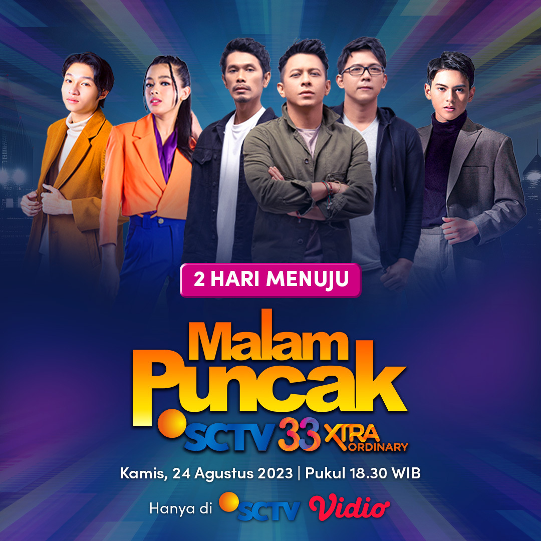 vidio's tweet photo. 2 Hari lagi menuju Puncak Malam HUT SCTV Ke-33โผ๏ธ
Catat tanggalnya dan saksikan hanya di Vidio. Cek selengkapnya disini ๐๐ป https://t.co/FAT0iRFtqs
#SemuaAdaDiVidio #HUTSCTV33 #SCTVSpecial https://t.co/PfJYfGv1yy