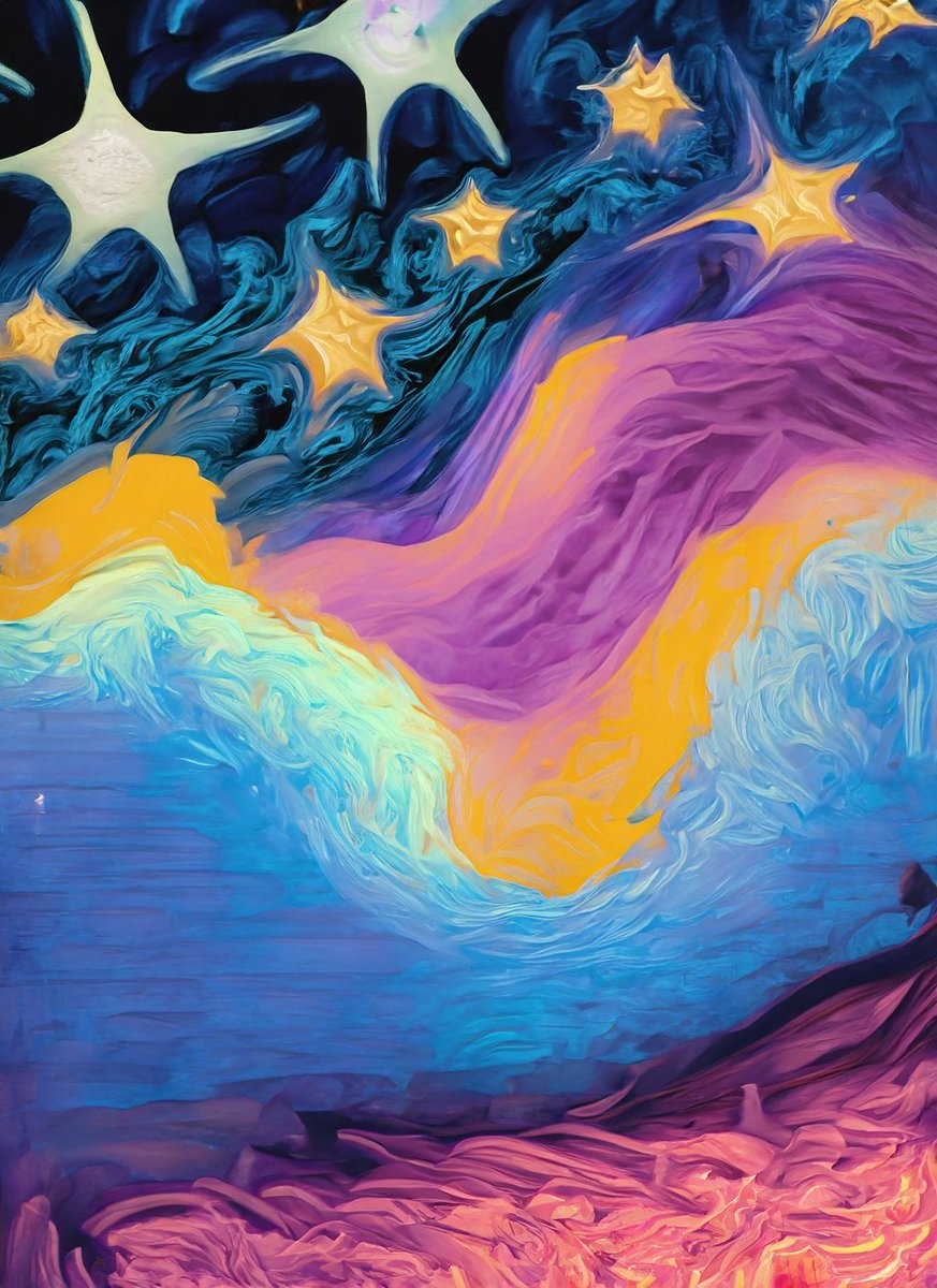 generated_byai's tweet image. Morning.
Starry Night 🌠

#generatedbyai #adobe #MidjourneyAI