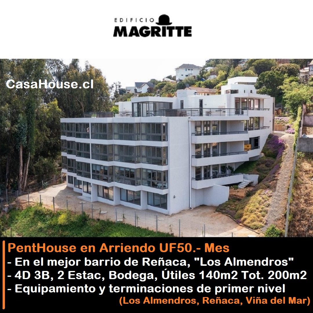#PropiedadesViña
Arriendo PentHouse, 4D 3B, Estac, 140m2 útiles, 200m2 Totales
("Los Almendros", Reñaca, Viña del Mar)
🇨🇱Revise detalles y video 👇casahouse.cl/propiedades/im…