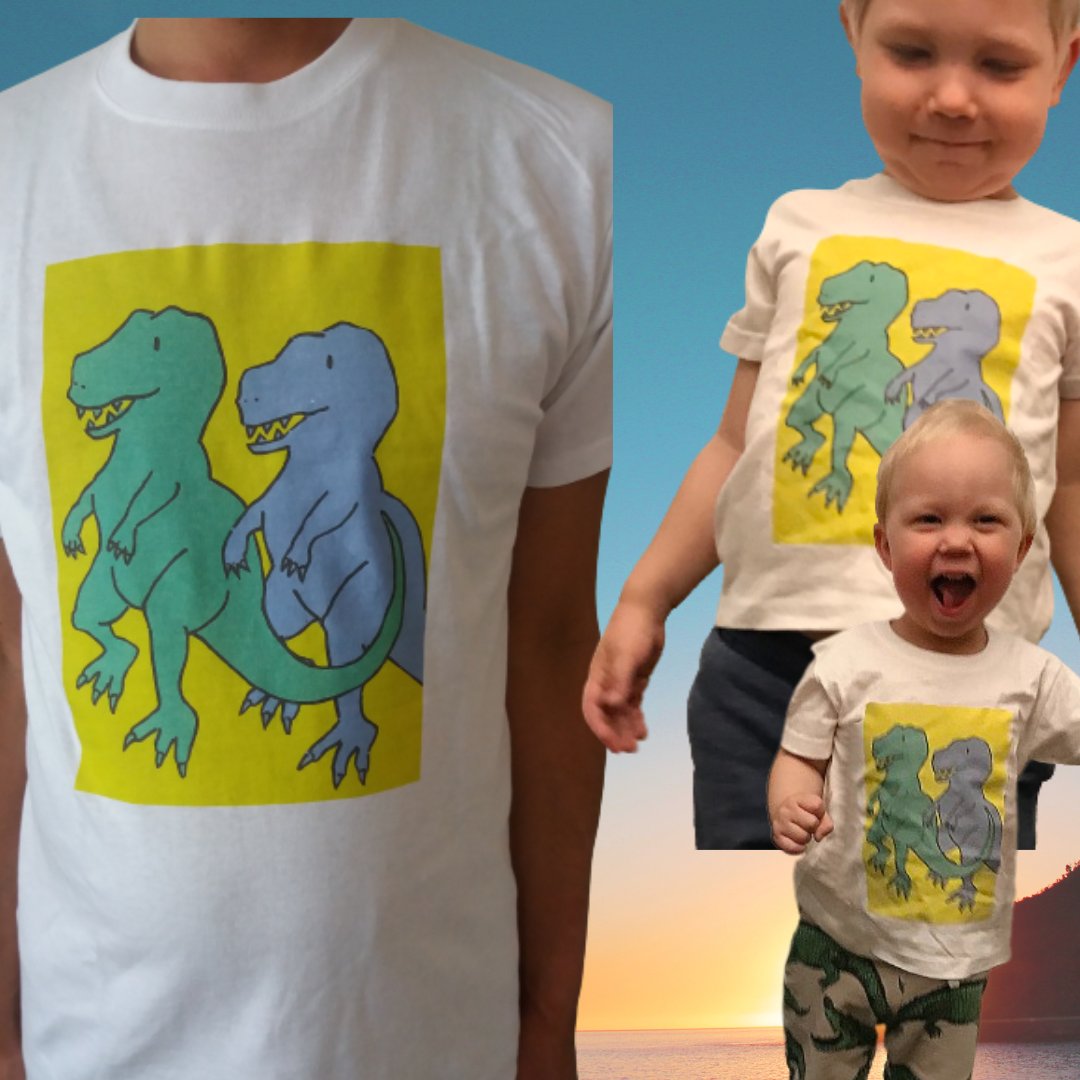 Looking for a ROARsome gift for a kid?Or for yourself?These fun, hand-designed T-shirt are available at axelinaproductions.etsy.com #earlybiz #dinosaur #quirkyfashion #trex #marcbolan #kidsfashion #trendy #kidsclothes #mhhsbd #etsyshop #ukmakers #hmuk #etsyshopuk #dinosaurgift #etsy