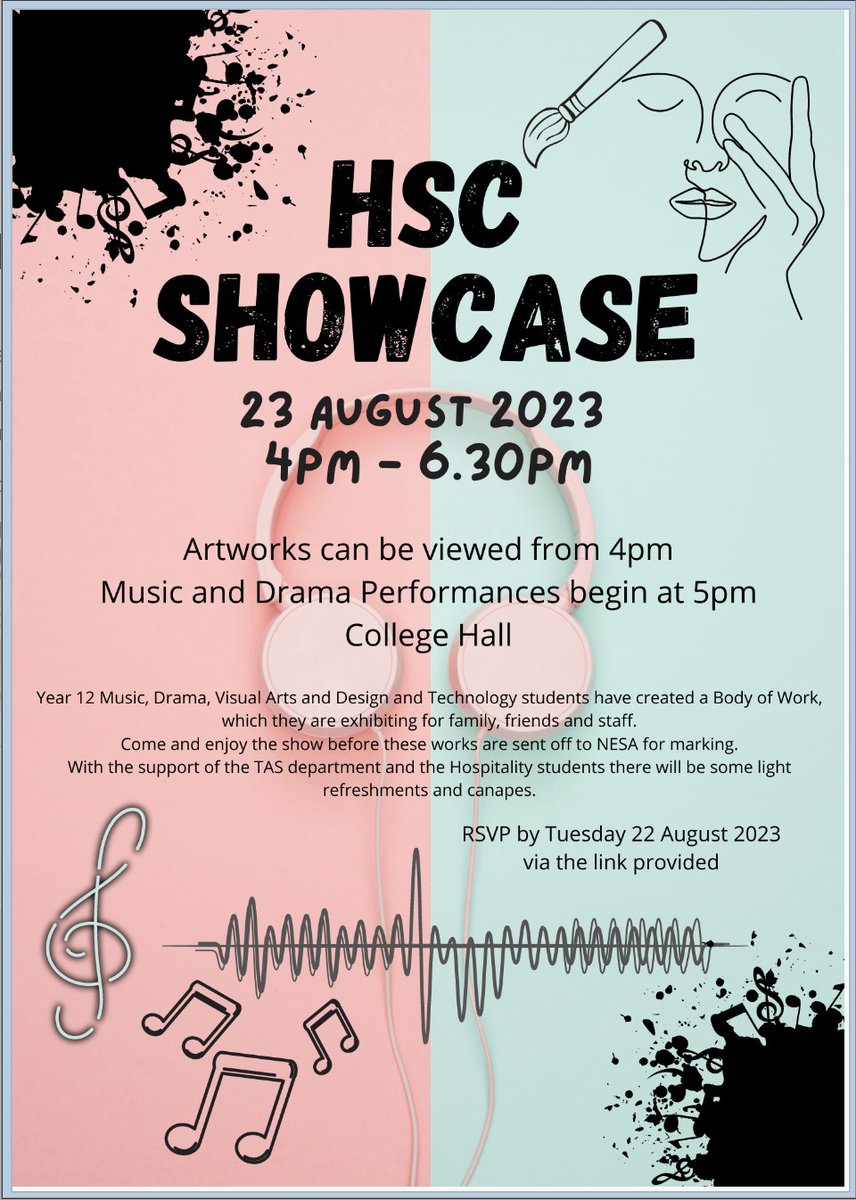 <a href="/MMCCWakeley/">Mary MacKillop Catholic College Wakeley</a> Year 12 HSC Showcase
Wednesday 23 August 2023
4.00pm-6.30pm
Come and enjoy the show before these works are sent off to NESA for marking. All Welcome!
#empoweringyoungwomen
#thewakeleyway
#strivetothrive