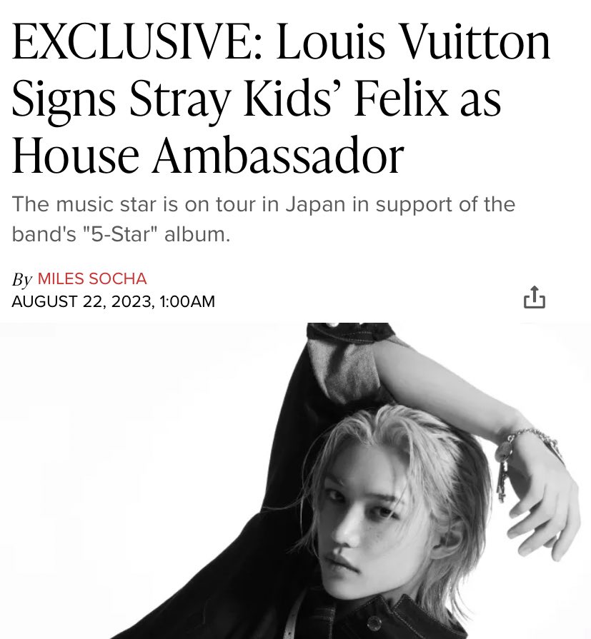 Louis Vuitton Signs K-pop Star Felix from Stray Kids as Ambassador