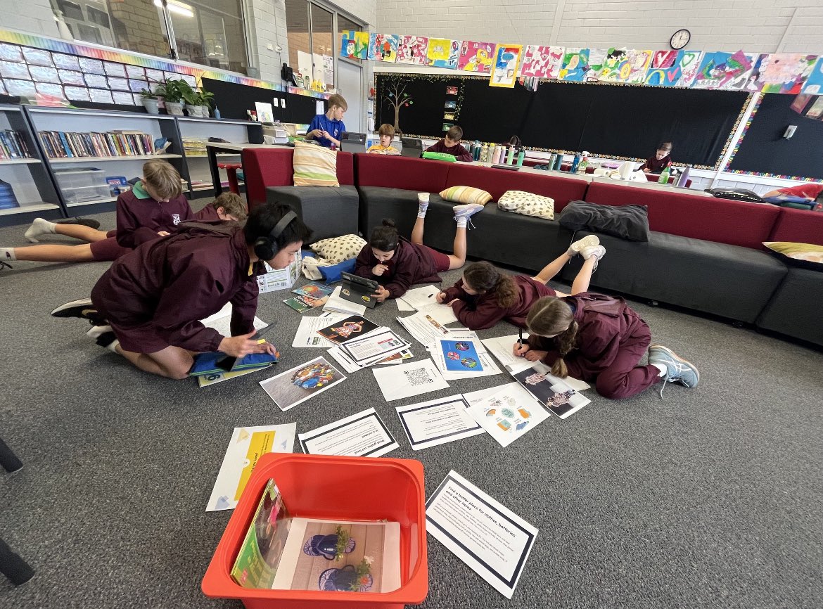 St_Peters_P_S's tweet photo. As part of their Inquiry unit this term, the Year 5’s are investigating the 3 R’s - Reduce, Reuse, Recycle. In their literacy rotations, the students have been exploring images, videos, podcasts, books, community groups and more to learn more about upcycling. #TRUEinquiry https://t.co/EJ4351oVHK