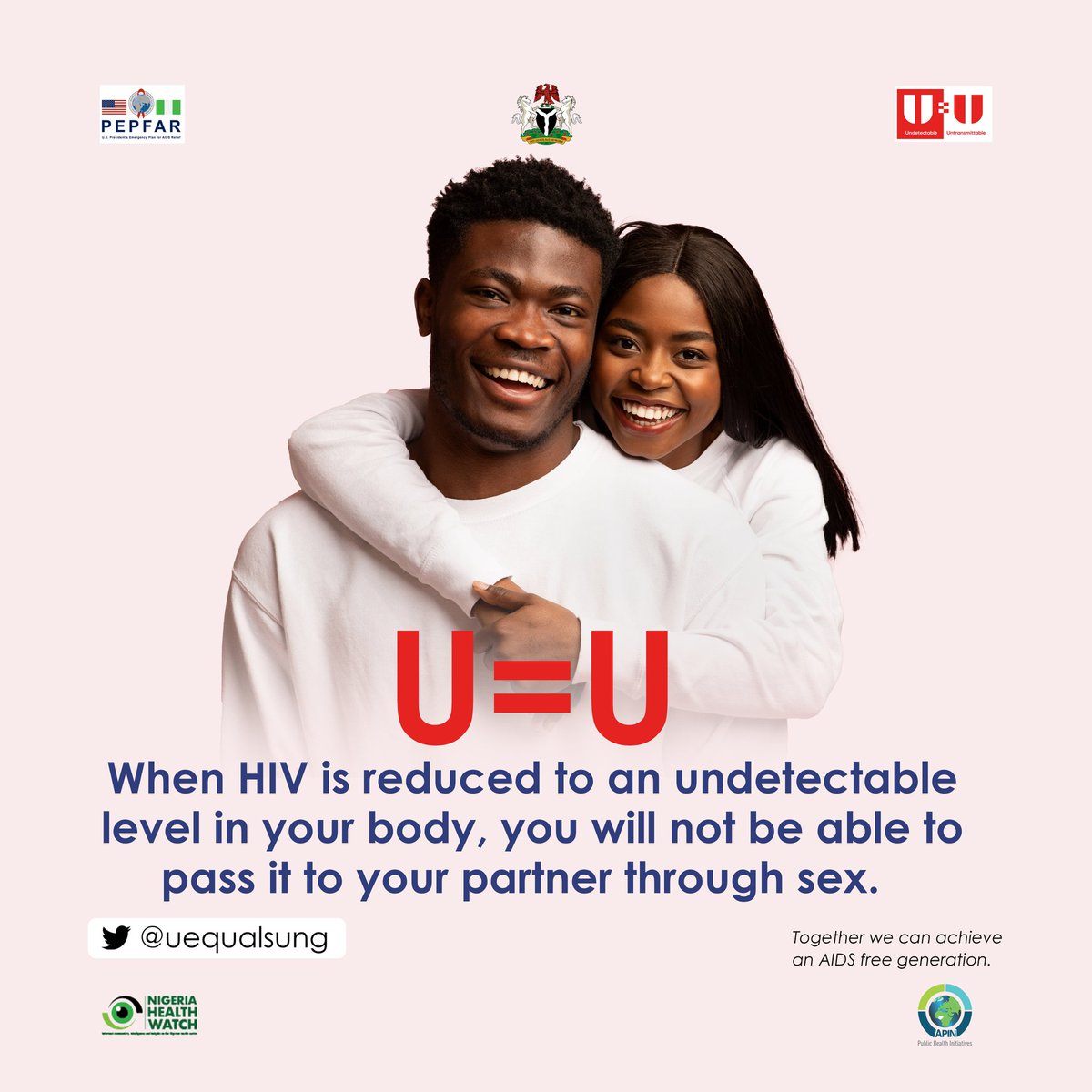 Living with #HIV gets better when the viral load is reduced to undetectable because that's sexually untransmittable.

#UequalsU is the assurance that HIV diagnosis is not the end of love and living and that there are no impossibilities.
#lovewithoutfear
#nobarriers
#uequalsung