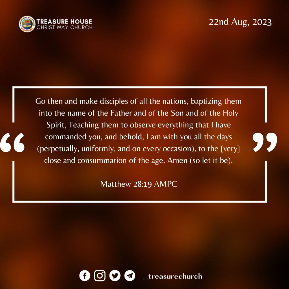 _treasurechurch's tweet photo. Today's Bible verse:
Read it,
Meditate on it,
Pray on it.
#biblemay #Bible #BibleStudy #scripture #Christian #Christianity #Jesus #JesusChrist #JesusSaves #GodMorningFriday #God #Treasurehouse #Christway #Ileife #Oautwitter #Osun #2023 #August #Augustmonth https://t.co/1f96HALFs6