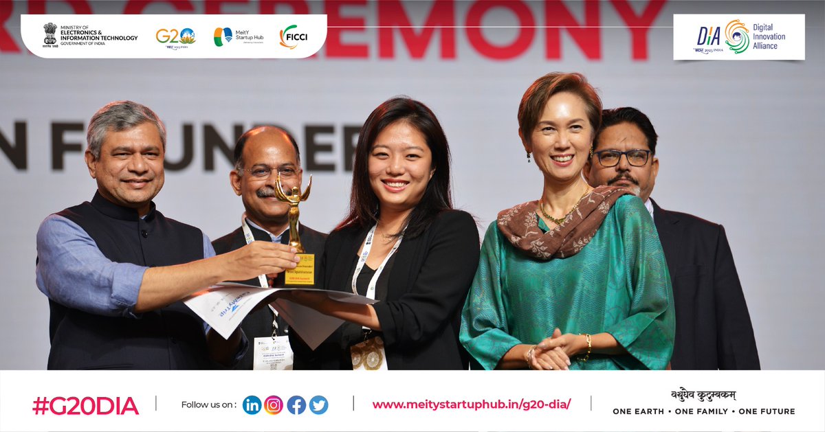 The Best Woman Founder Award in Secured Digital Infrastructure was given to Accredify, Singapore, at the #G20DIAMegaSummit.

#G20DIA #G20India #G20DEWG #DigitalInnovationAlliance #StartUp #AmritKaal #Techade