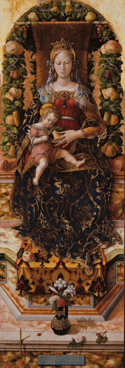 MiguelCalabria3's tweet photo. Buongiorno!

#art
BELLISSIMA!
Madonna della Candeletta 1492
•Carlo Crivelli
Tempera su tavola-
218x75 cm
Opera ricca di simbolismo: frutti, gioielli,ecc.
Prima di contemplare questa bellissima opera le parole sono superflue
•La Pinacoteca di Brera #Milano @ele9061
Click Photo👇 https://t.co/QjBuJ1uPGn