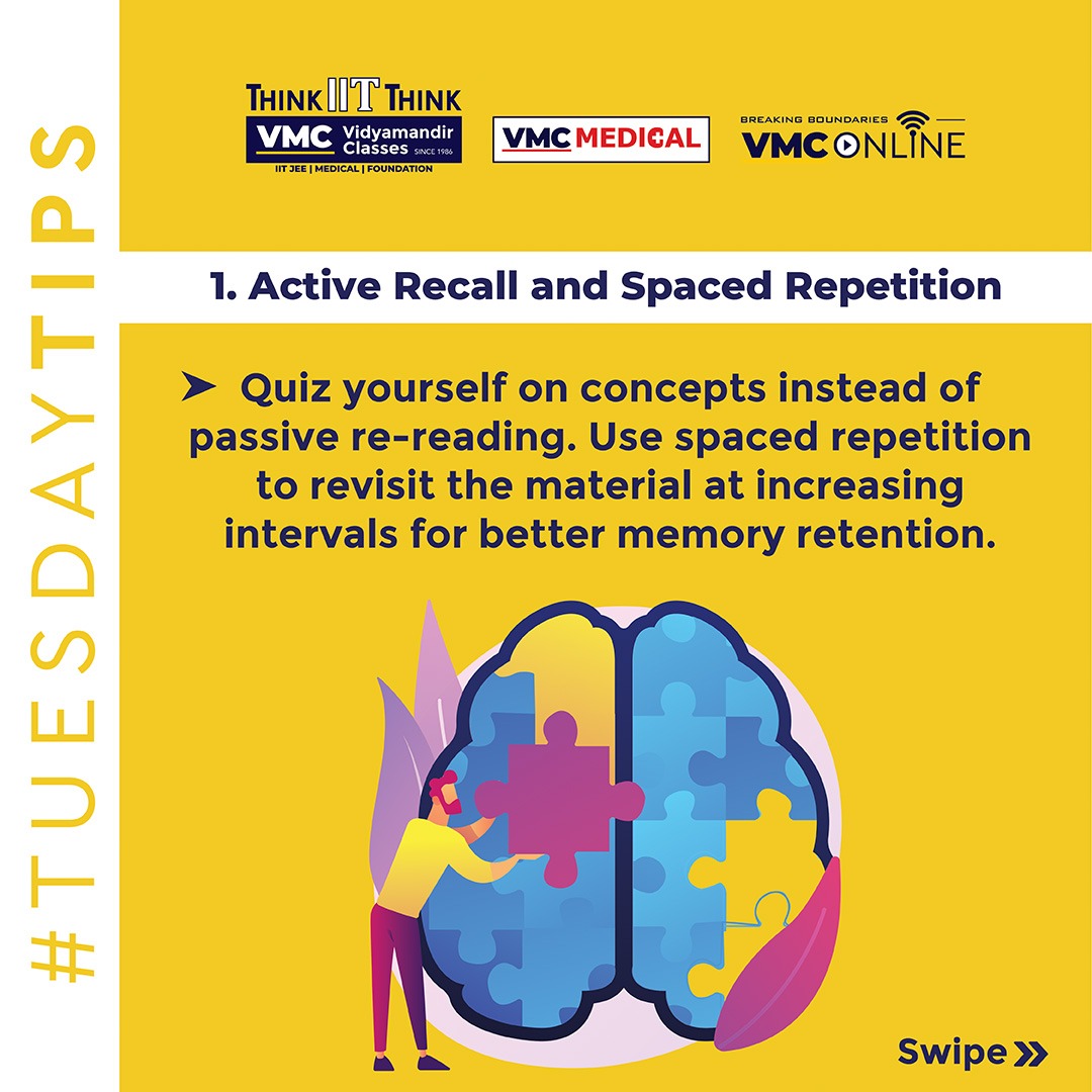 VmcLearning's tweet photo. Elevate Your Study Game! Discover the Top 5 Masterful Revision Techniques to conquer your syllabus with ease. From mind mapping to active recall, unlock effective study methods now!
.
#VMC #VidyamandirClasses #TuesdayTips #MasterfulStudyTechniques #EffectiveStudyMethods https://t.co/W71YyQAKw1
