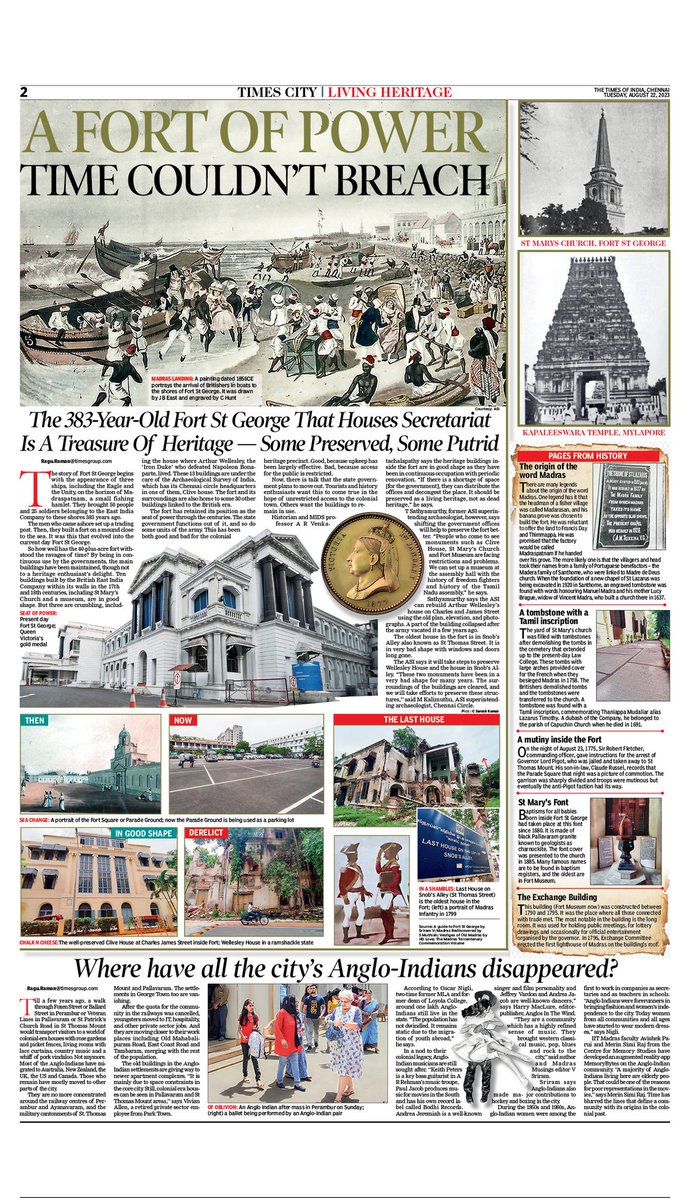 Madras that is Chennai existed much earlier than 383 years ago when the East India Company bought a piece of land and built a fort. Here's how Fort St George has remained much more than a seat of power. #Madras #chennai @chennaichanceyilla @toi_chennai @timesofindia