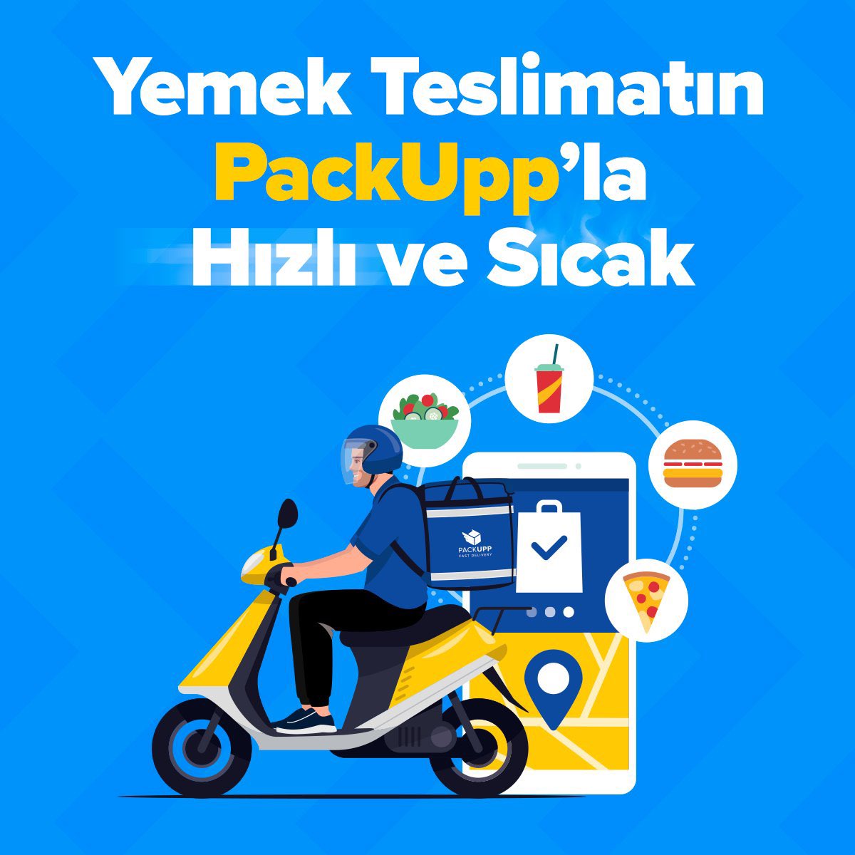 ‘Aman ağzımızın tadı kaçmasın.’ diyorsan yemek teslimatın PackUpp’la gelsin!

PackUpp’la yemek teslimatın hızlı ve sıcak gelir, ne siparişinin tadı kaçar ne de ağzının tadı!

#PackUpp #FastDelivery #LastMileDelivery #HızlıTeslimat