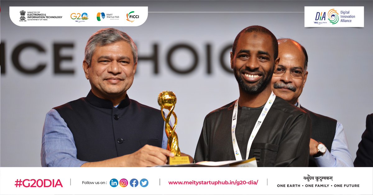 Flexisaf Edusoft Ltd, Nigeria, an Ed-tech startup received the Top Audience Choice Startup Award, at the #G20DIAMegaSummit.

#G20DIA #G20India #G20DEWG #DigitalInnovationAlliance #StartUp #AmritKaal #Techade
