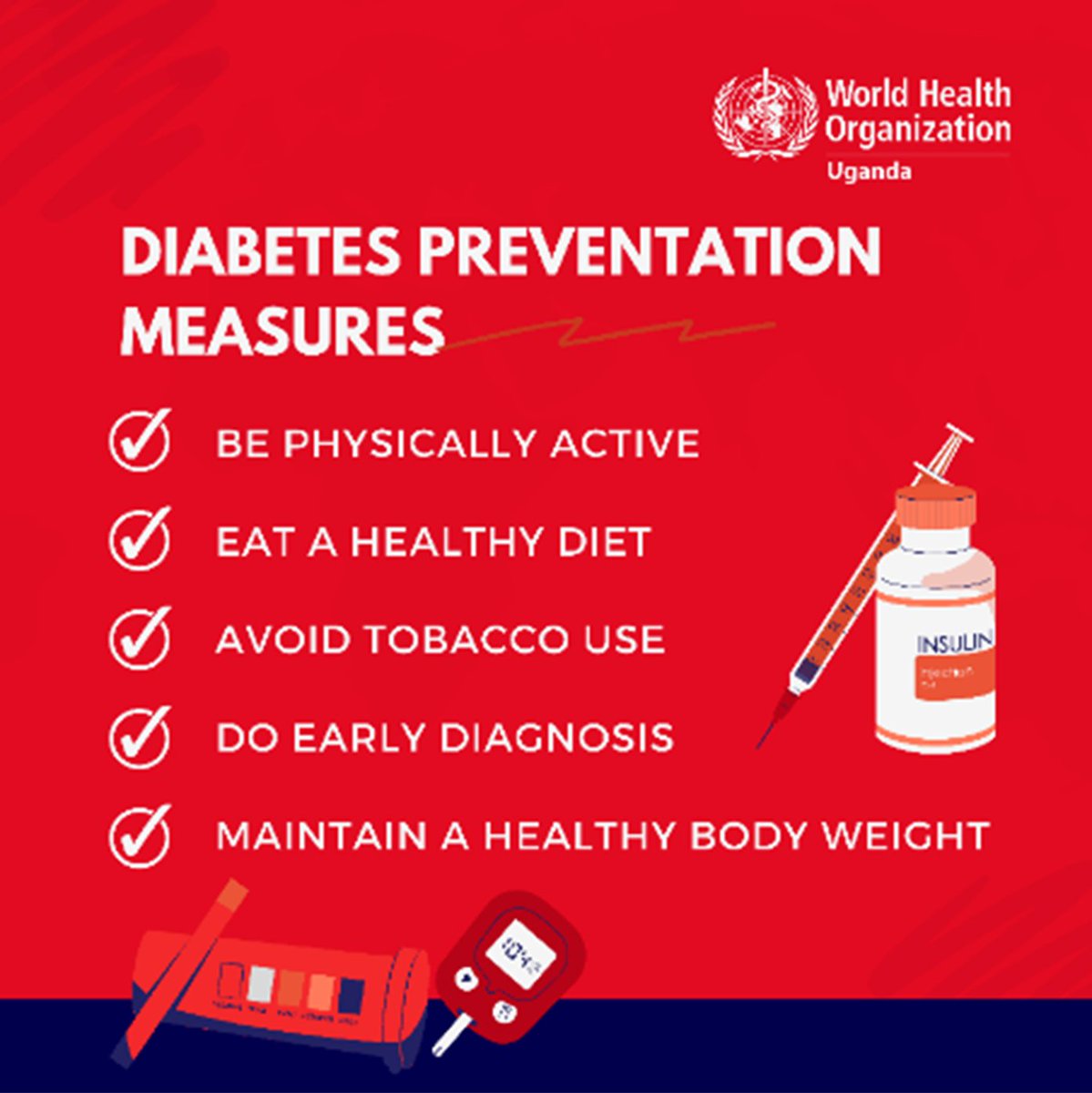 WHOUganda's tweet image. Over 716,000 Ugandans suffered from #diabetes  in 2021 &amp;amp; 89% of them were unaware, therefore untreated, increasing the risk of complications such as heart attacks. @WHO  and @MinofHealthUG conducted the 2023 NCD Risk Factor Survey to streamline the country's response to diabetes.
