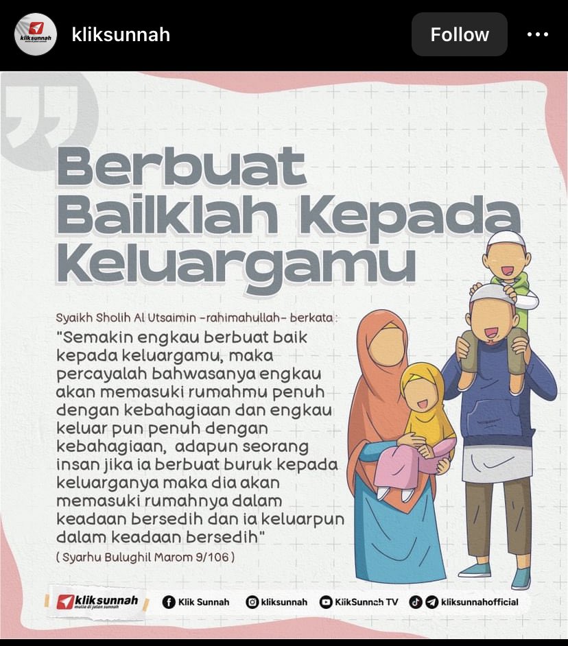 lilaccountz's tweet photo. Inget bgt kata mama, beliau dpet dr guru ngajinya “kalo kita hijrah jadi lebih baik, org pertama yg berhak dapet efek baik dr akhlak kita itu keluarga. Bukan org luar”

Soalnya banyak yg kebalik, ama org luar baik, ama keluarganya semena2 🫠 https://t.co/3Cij0R7hot