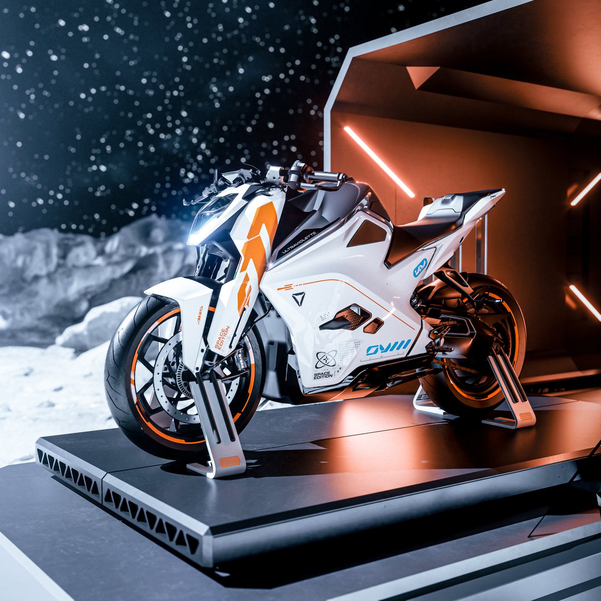 bforbiker's tweet photo. Ultraviolette has launched a limited edition model of the F77, called the Space Edition at Rs 5.6 lakh (ex-showroom). It is limited to just 10 units and bookings for the same will open on August 22 at 6 pm. The Space Edition model developed is a tribute to India’s space program. https://t.co/iuDbBZawoo