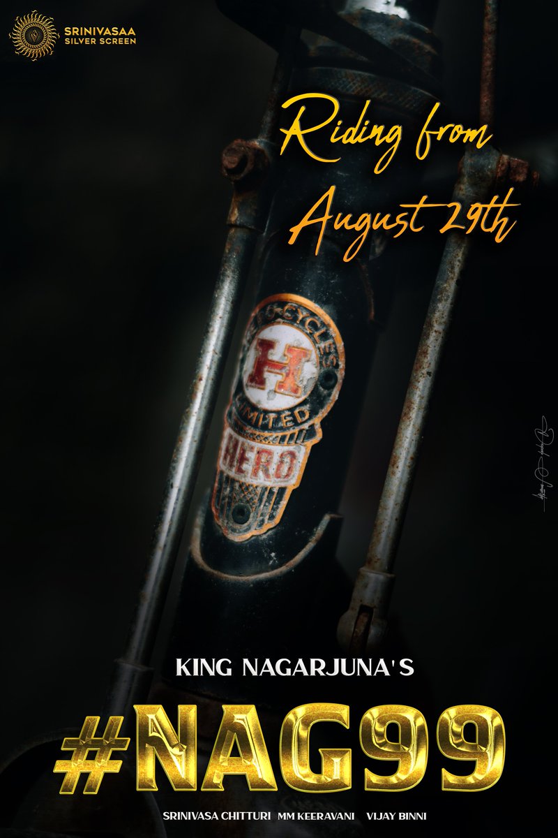 Riding from August 29th 🔥⛓️

King Nag’s Next Announcement Soon 😎  Here’s a fan-made poster of #Nag99 @iamnagarjuna 👑❤️

An @mmkeeravaani Musical 🎹 

@SS_Screens @srinivasaaoffl @ChoreographerVJ 🎬

#NagarjunaAkkineni #KingNagarjuna