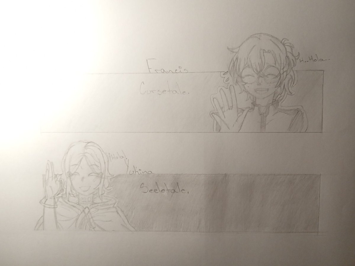 Yugen_Varado's tweet image. Un pequeño dibujo.
Francis es niño de @Paxi_Suru
Yukina es la sucesora del alma de la Dedicación, variante de la determinación y valentía.
Hice el dibujo ya, que lo que entiendo Francis le gusta estudiar monstruos y Yukina es una investigadora de especies :^
#cursetale #seeletale
