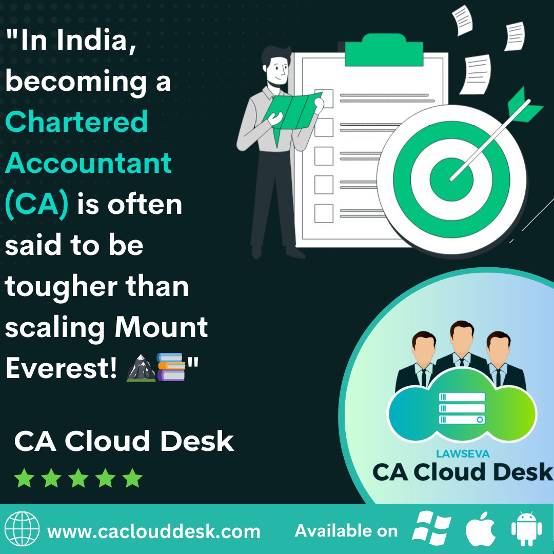 caclouddesk's tweet image. &quot;Did you know? In India, the journey to becoming a Chartered Accountant (CA) is often equated with the challenge of scaling Mount Everest! 🏔️📚 #FunFacts #CAJourney&quot; #cacloud