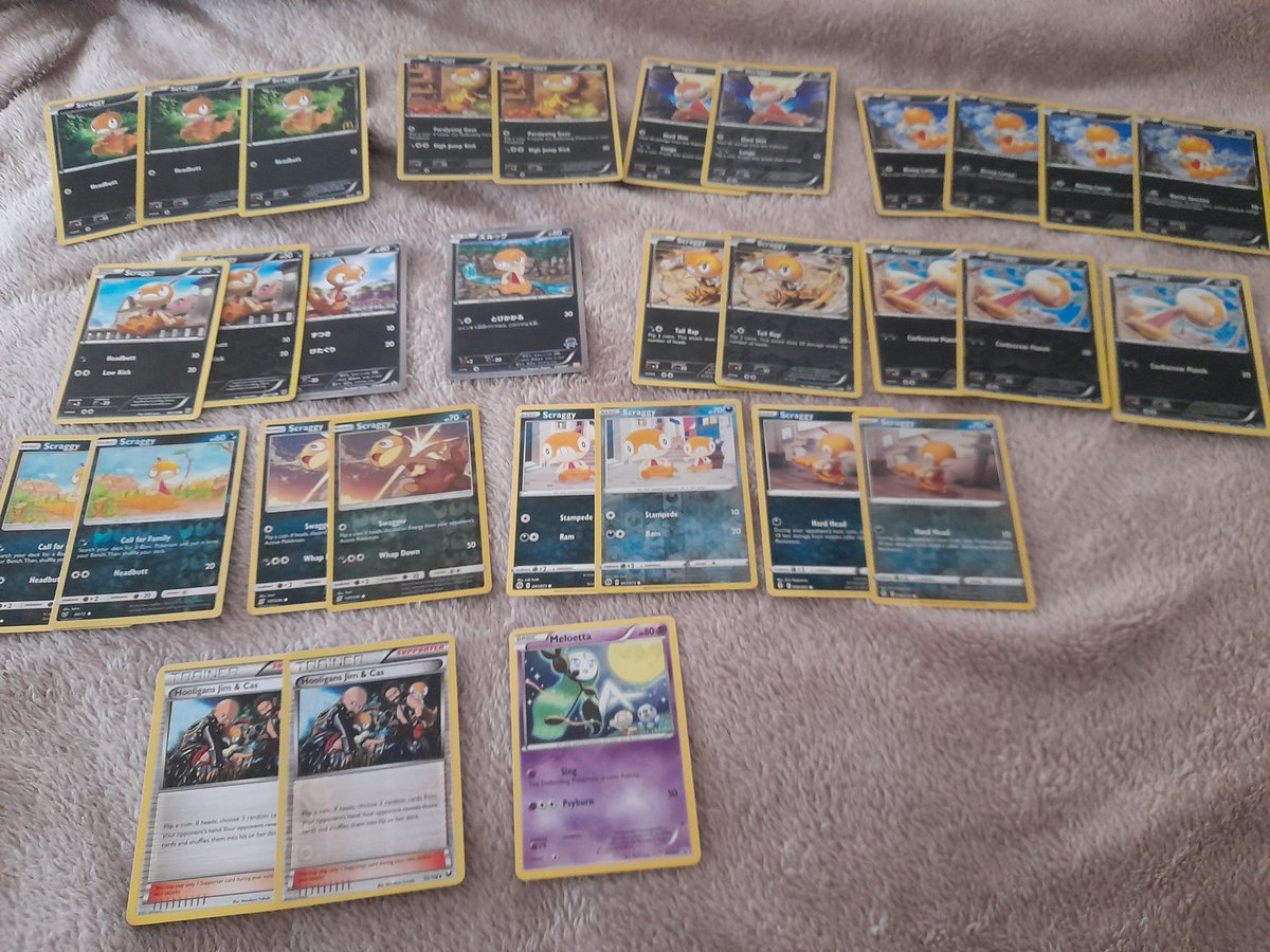 rocket1908's tweet photo. ive finally done it. every single scraggy card + notable variants printed (thread) https://t.co/5duPwsjVgB
