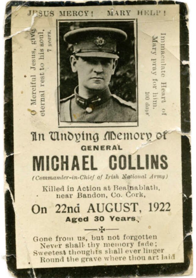 General Michael Collins was killed on this day in 1922 when the military convoy he was travelling in was ambushed at Béal na Bláth in his native West Cork. The shock waves reverberated down the twentieth century and beyond.