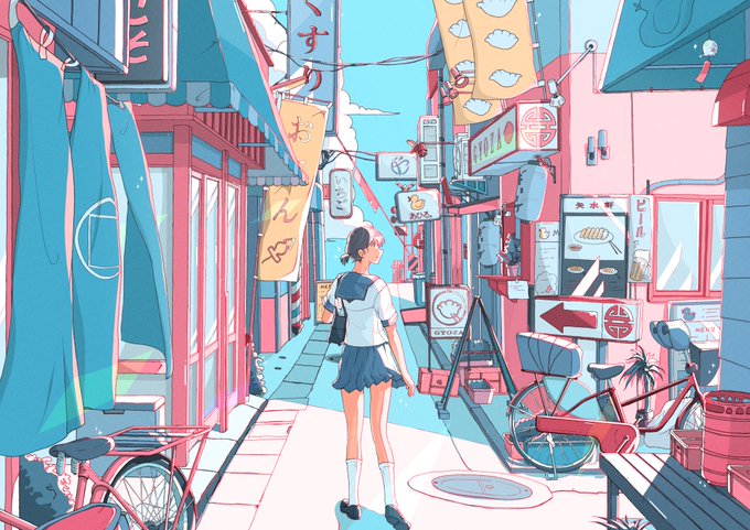 「bicycle blue sky」 illustration images(Latest)