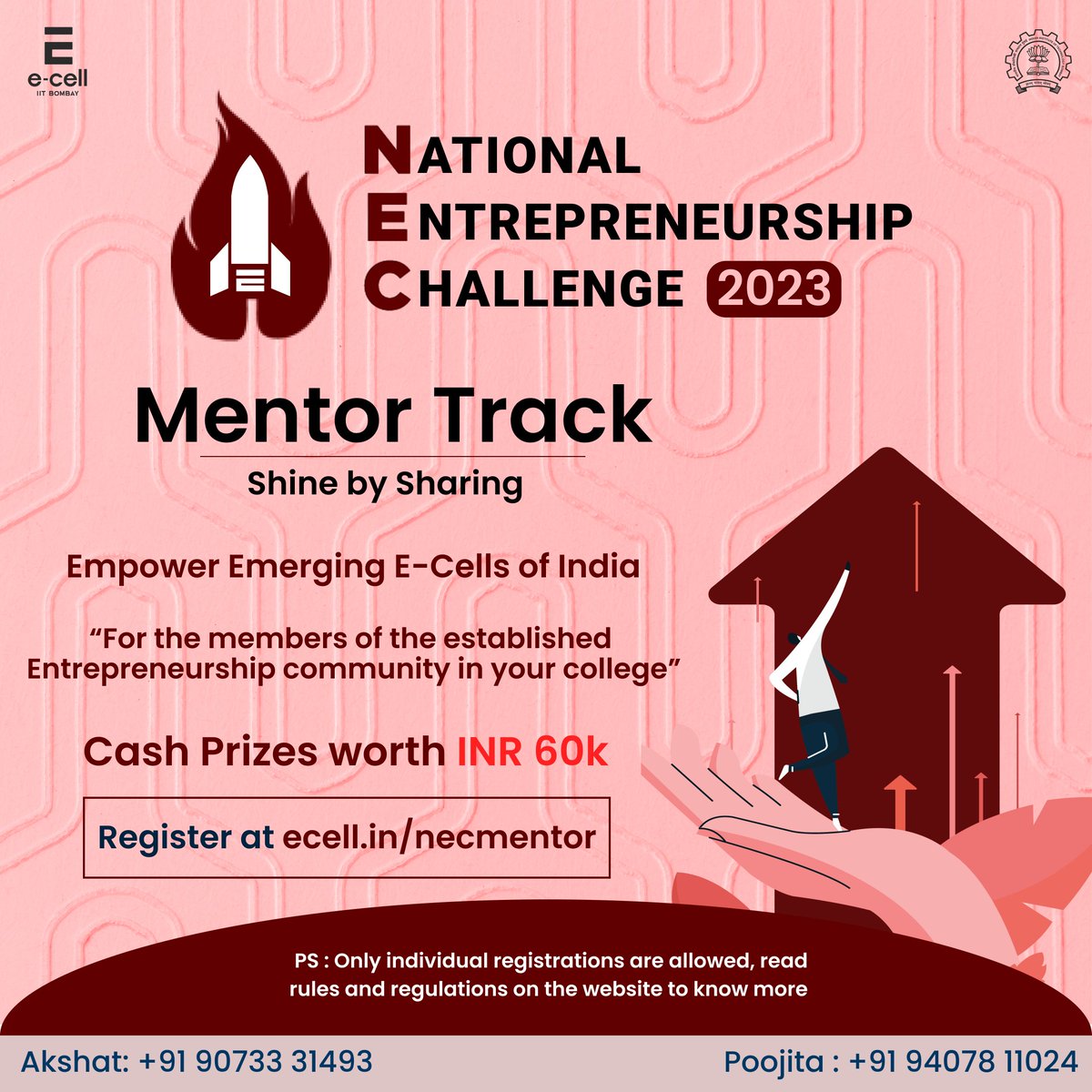 ecell_iitb's tweet photo. "Coaches don't play but they lead the team with their examples"

E-Cell IIT Bombay launches NEC Mentor track, where the established E-Cells get a chance to guide emerging E-Cells and set an example for them.

Register in this track with the link in the description and unite the spirit of entrepreneurship in Indian colleges.   

#ecell #ecell_iitb #iitbombay #iitb #mentor #entrepreneurship #startups #india #universities