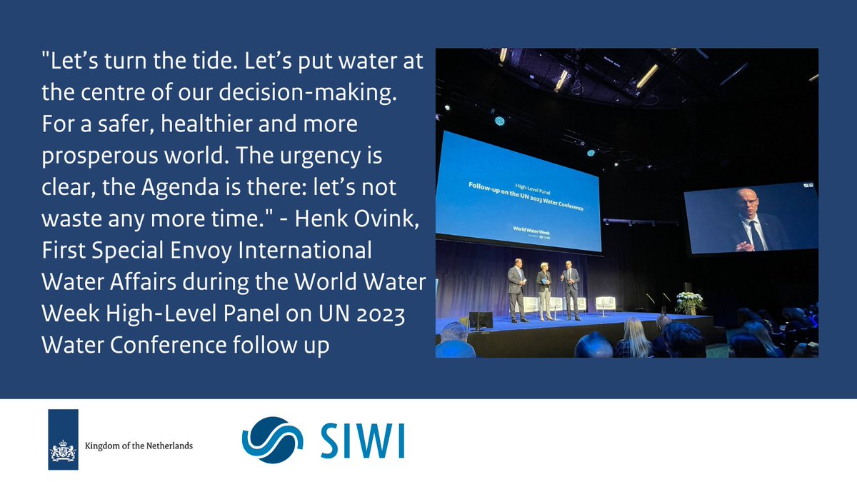 First Special Envoy International Water Affairs @henkovink during the #WWWeek High-Level Panel focused on follow up of the #UN2023WaterConference.

Global leaders discuss the #WaterActionAgenda and how to accelerate change!