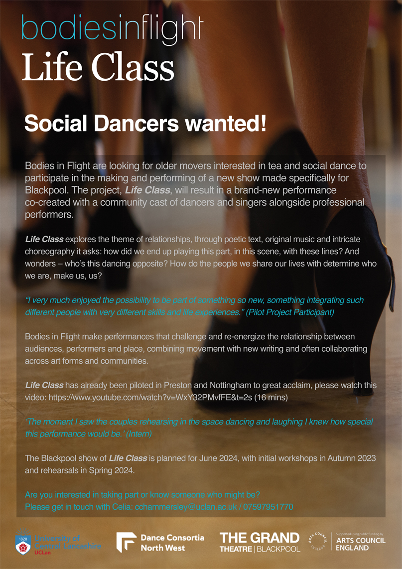 Cheshire Dance (@cheshiredance) on Twitter photo 🛎 Call out for social dancers in #Blackpool
<a href="/bodiesinflight1/">bodiesinflight</a> are looking for older movers interested in tea & social dance to participate in the making and performing of a new show for project Life Class made specifically for Blackpool. 🛎 Call out for social dancers in #Blackpool
<a href="/bodiesinflight1/">bodiesinflight</a> are looking for older movers interested in tea & social dance to participate in the making and performing of a new show for project Life Class made specifically for Blackpool.