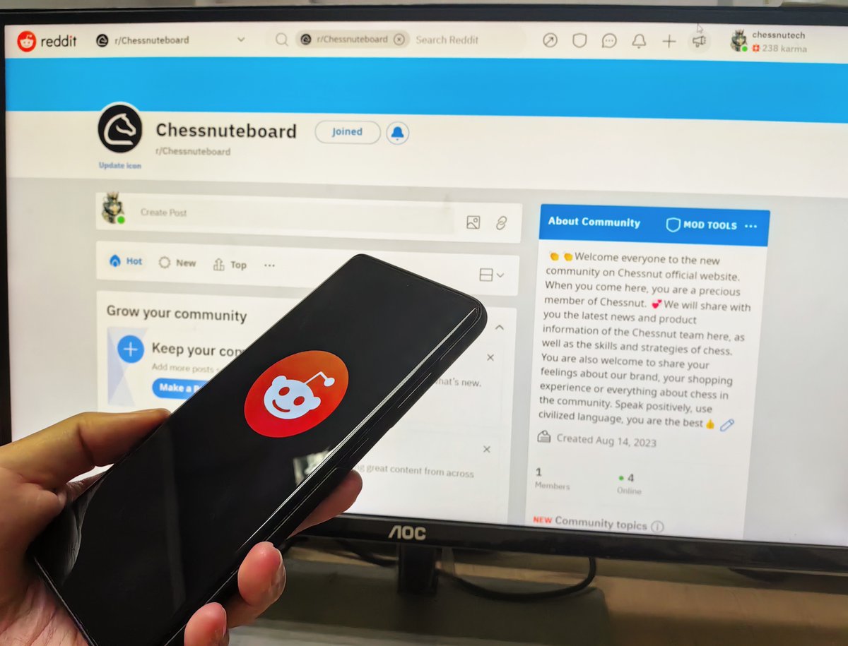 Chessnutech2022's tweet image. 📷 Exciting News! 📷
Join Our New Reddit Community——Chessnuteboard 📷
Join link： reddit.com/r/Chessnuteboa…
🥰Share Chessnut&apos;s technical information
💞More Chess Insights &amp;amp; Improvement Tips
👏Backers Talking 
Let&apos;s make this journey together! 📷📷
#CHESSNUT #ChessMind