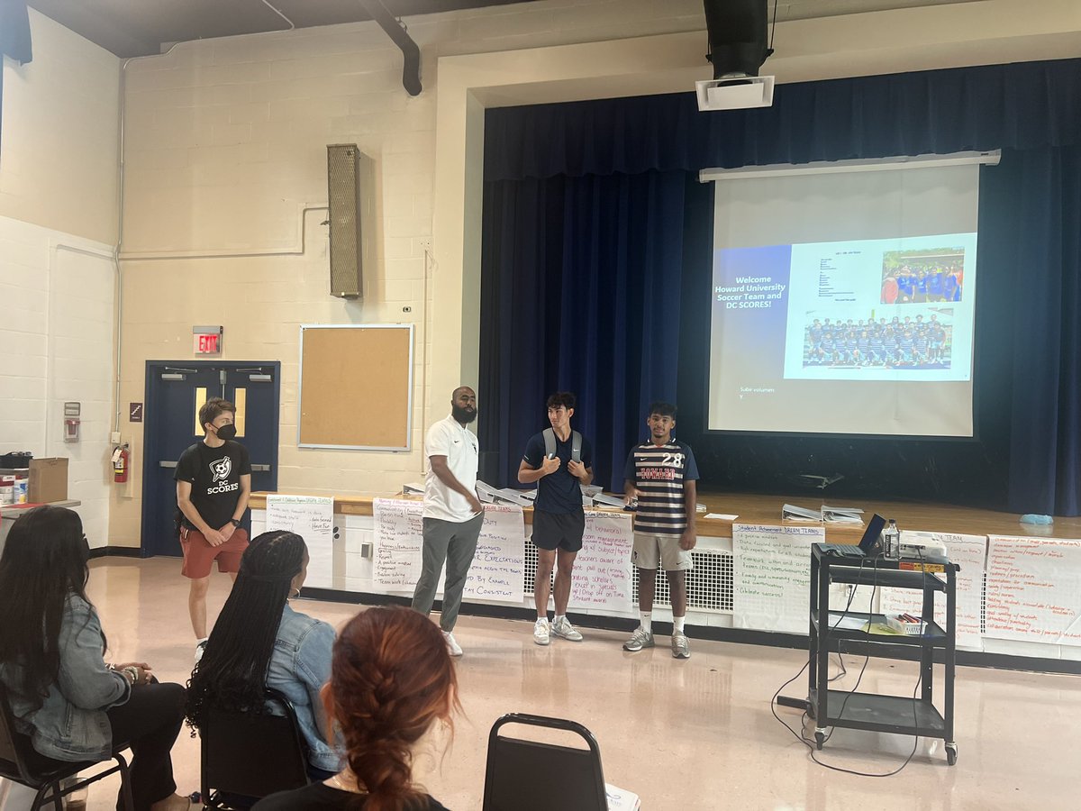 shellyd396's tweet photo. We had the opportunity for our @LBESDC staff to welcome in our @DCSCORES partners &amp; members of @HowardU men’s soccer team to share what makes a great team. Excellent teams “have a standard.” What an awesome learning experience! ⚽️Thank you! @dcpublicschools https://t.co/rt5DuY41Tl