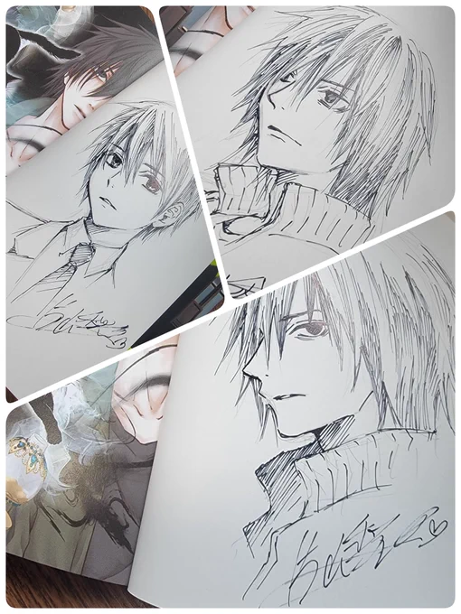 ハッシュタグ企画のプレゼント用コミックス、サインを絵入りで描きました。当選者の方、おめでとうございます。 