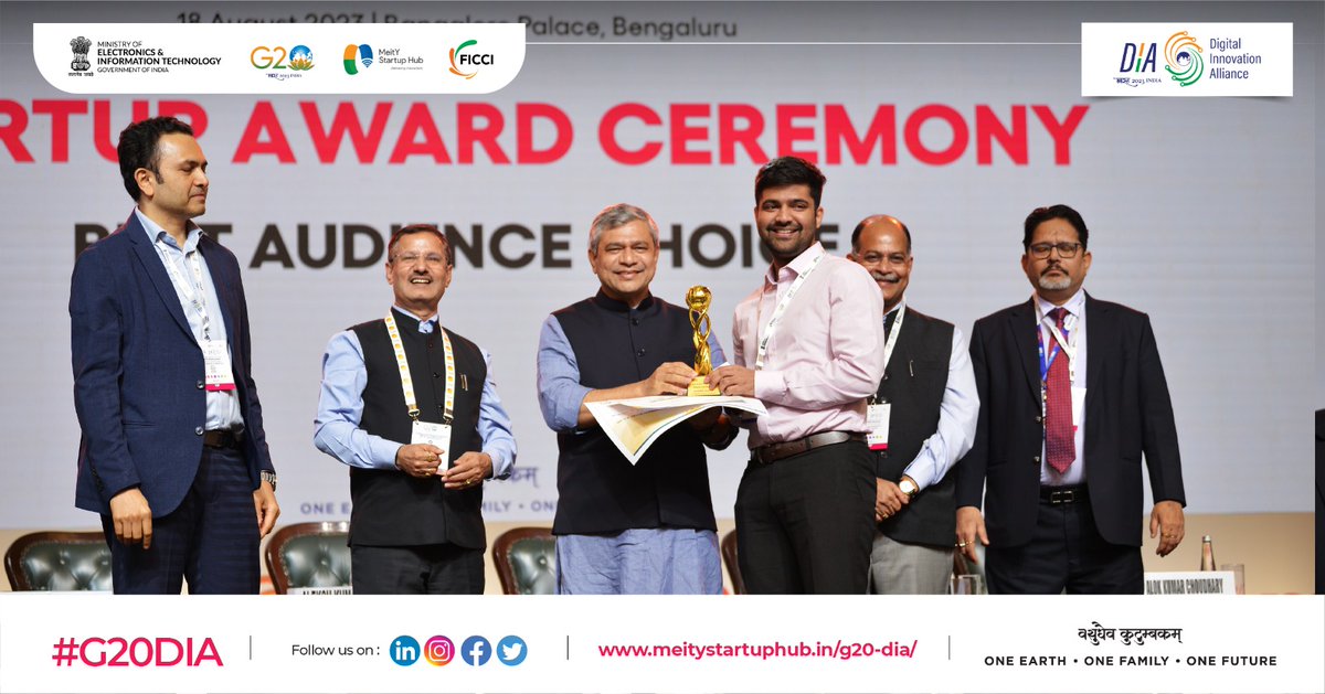 Phool.co, India, a Circular Economy startup received the Top Audience Choice Startup Award, at the #G20DIASummit.

#G20DIA #G20India #G20DEWG #DigitalInnovationAlliance #StartUp #AmritKaal #Techade