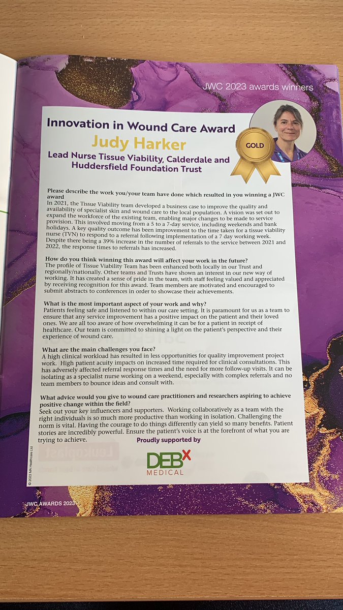 Check out @CHFTNHS TVN service lead @judyharker proudly showcasing the teams award winning achievement in this months @JWCeditor 🤩🤩 #patientcentredcare #workingtogether #7dayservice  🥇🎉